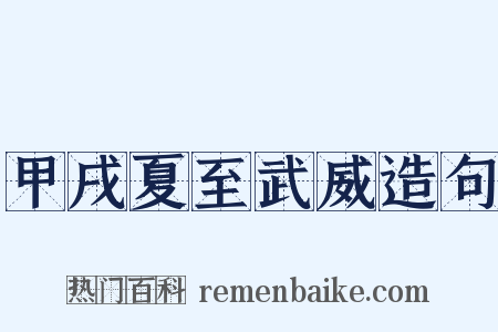甲戌夏至武威造句是什么意思的图片